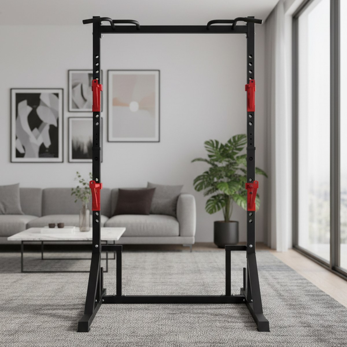 Heavy Equipment Gym - Rack de Força Ajustável com Barra