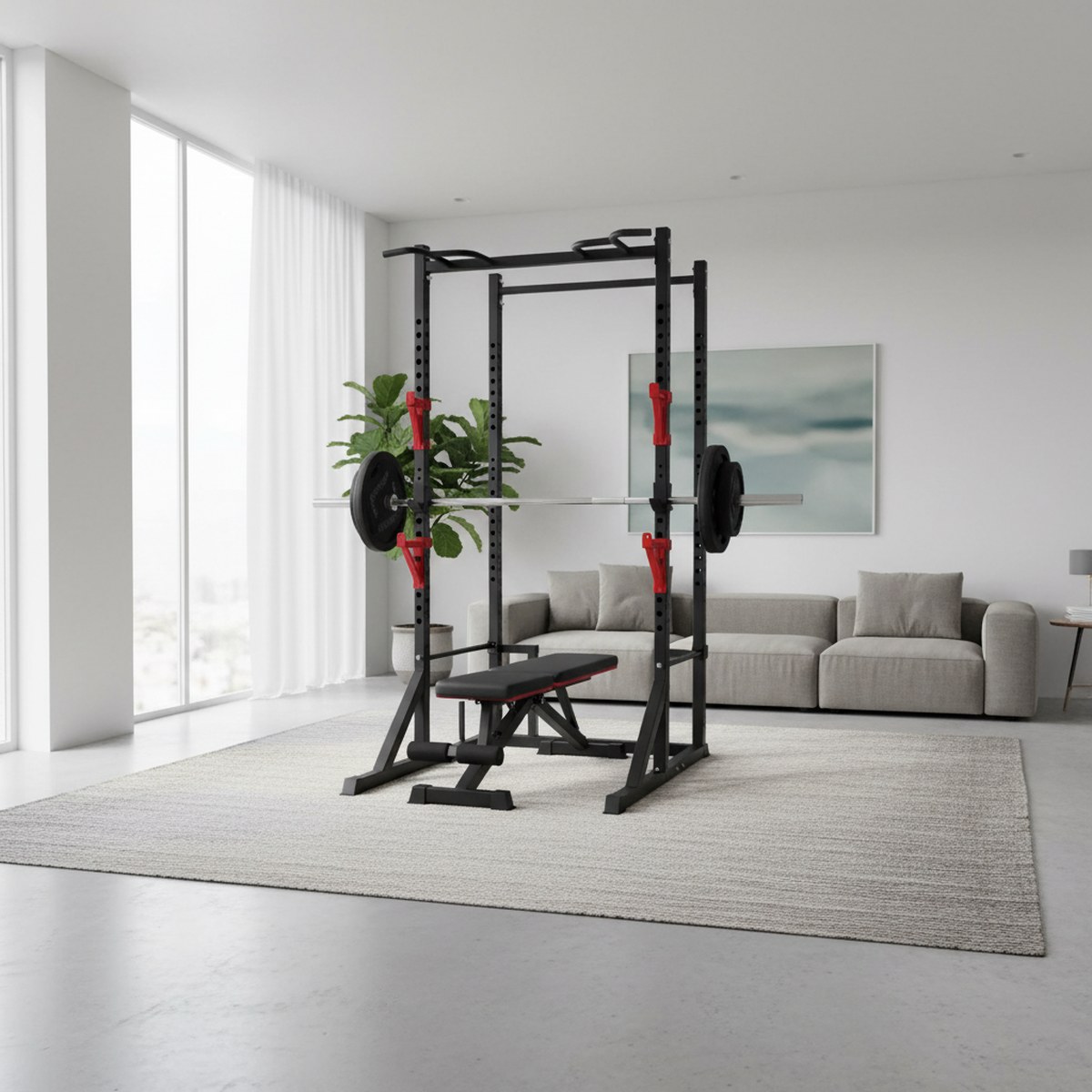 Rack de Força Ajustável com Ba - Heavy Equipment Gym avaliação e preço